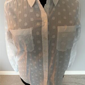 Ann Taylor White Textured Men's Shirt